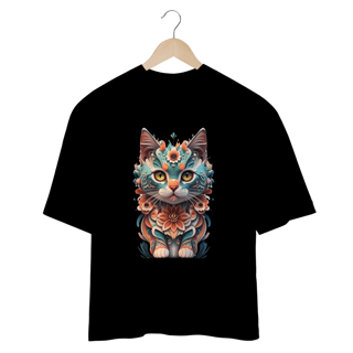 Nome do produto CAMISETA OVERSIZED, CAT COLORFUL