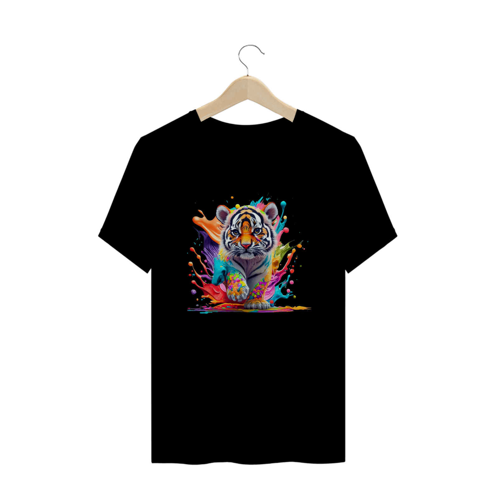 CAMISETA T-SHIRT PLUS SIZE, COLORFUL TIGER