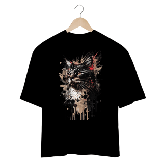 Nome do produto CAMISETA OVERSIZED, CAT POP ART