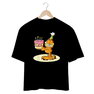 Nome do produto CAMISETA OVERSIZED, GARFIELD FELIZ ANIVERSARIO 