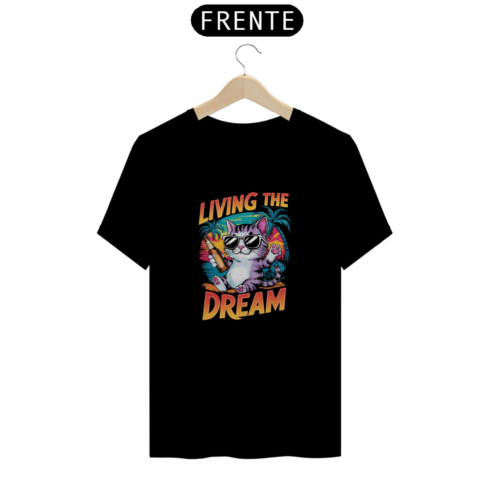 CAMISETA T-SHIRT PRIME CAT, LIVING THE DREAM