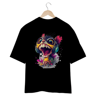 Nome do produto CAMISETA OVERSIZED COSTAS, CAT MUSIC