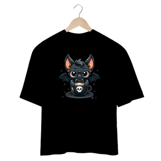 Nome do produto CAMISETA OVERSIZED, CAT MORCEGO HALLOWEEN