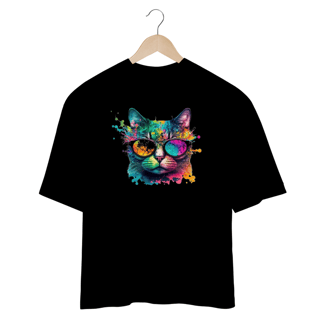 Nome do produto CAMISETA OVERSIZED, CAT POP ART
