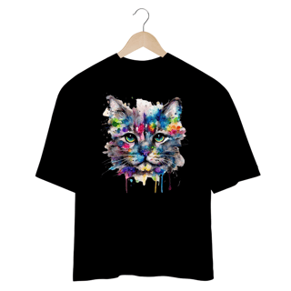 Nome do produto CAMISETA OVERSIZED, CAT POP ART