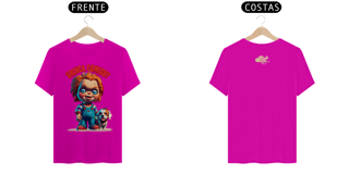 Nome do produto CAMISETA T-SHIRT QUALITY FRENTE/COSTA DOG, LINHA FILME CHUCKY BRINCA COMIGO