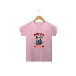 Nome do produto CAMISETA CLASSIC INFANTIL, DOG JASON BE KIND SEXTA FEIRA 13-2 A 14 ANOS