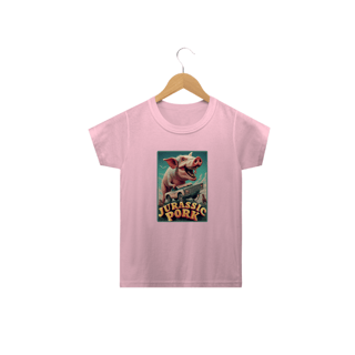 CAMISETA CLASSIC INFANTIL, JURASSIC PORK-2 A 14 ANOS 