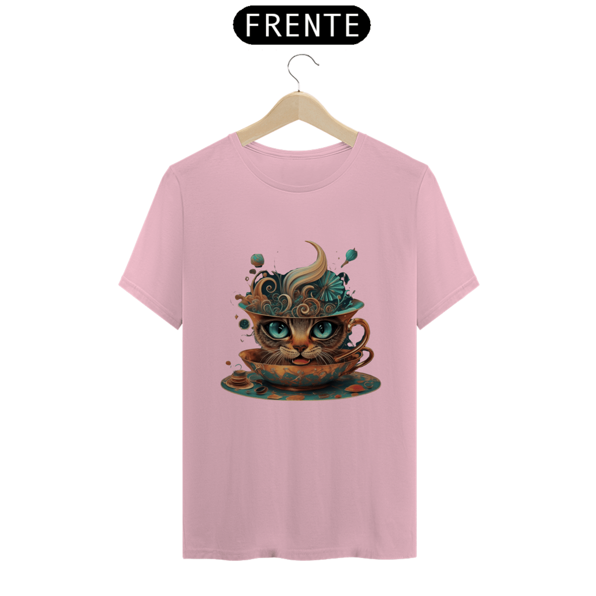 Nome do produto: CAMISETA T-SHIRT ALGOÃO PIMA, CAT IN THE CUP