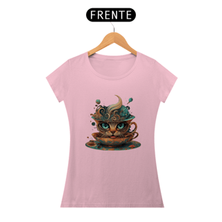 Nome do produto CAMISETA BABY LONG ALGODÃO PIMA, CAT IN THE CUP