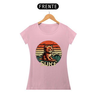 Nome do produto CAMISETA BABY LONG ALGODÃO PIMA, CAT SURF