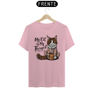 Nome do produto CAMISETA T-SHIRT CLASSIC, MY CAT IS MY THERAPIST