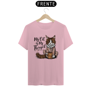 Nome do produto CAMISETA T-SHIRT PIMA, MY CAT IS MY THERAPIST