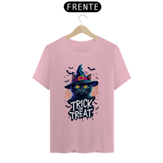 Nome do produto CAMISETA T-SHIRT CLASSIC, BLACK CAT HALLOWEEN, TRICK OR TREAT