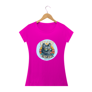 Nome do produto CAMISETA BABY LONG QUALITY, CAT GIRL