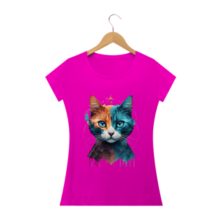 Nome do produto CAMISETA BABY LONG QUALITY, COLORFUL CAT