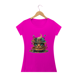 Nome do produto CAMISETA BABY LONG QUALITY, CAT IN THE CUP