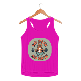 Nome do produto REGATA FEMININA SPORT DRY UV CAT, NO PAIN NO GAIN