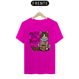 Nome do produto CAMISETA T-SHIRT CLASSIC, MY CAT IS MY THERAPIST