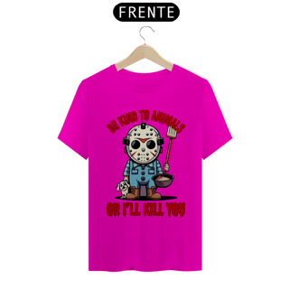 Nome do produto CAMISETA T-SHIRT ESTONADA DOG, LINHA FILME JASON BE KIND TO ANIMALS, SEXTA FEIRA 13