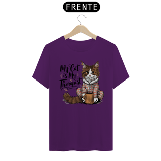 Nome do produto CAMISETA T-SHIRT CLASSIC, MY CAT IS MY THERAPIST