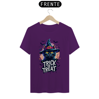 Nome do produto CAMISETA T-SHIRT CLASSIC, BLACK CAT HALLOWEEN, TRICK OR TREAT