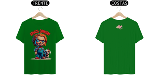 Nome do produto CAMISETA T-SHIRT QUALITY FRENTE/COSTA DOG, LINHA FILME CHUCKY BRINCA COMIGO