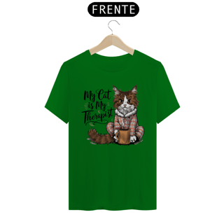 Nome do produto CAMISETA T-SHIRT CLASSIC, MY CAT IS MY THERAPIST