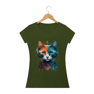 Nome do produto CAMISETA BABY LONG QUALITY, COLORFUL CAT