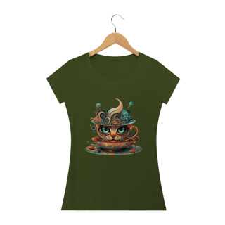 Nome do produto CAMISETA BABY LONG QUALITY, CAT IN THE CUP