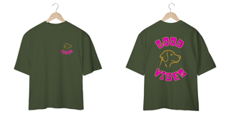 Nome do produto CAMISETA OVERSIZED FRENTE E COSTAS DOG, GOOD VIBES