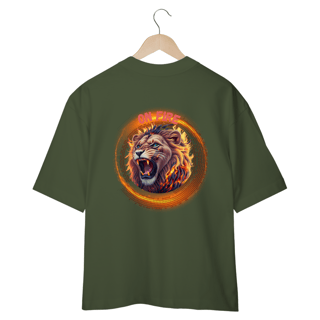Nome do produto CAMISETA OVERSIZED COSTAS, LION ON FIRE