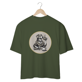 Nome do produto CAMISETA OVERSIZED DOG, GOLDEN COFFEE OVAL PB