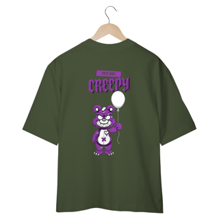 Nome do produto CAMISETA OVERSIZED COSTAS, URSINHO PYSCHO CUTE BUT CREEPY