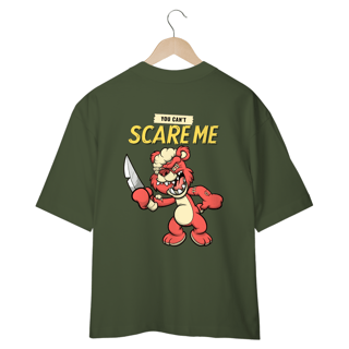 Nome do produto CAMISETA OVERSIZED COSTAS, URSINHO PYSCHO YOU CAN´T SCARE ME