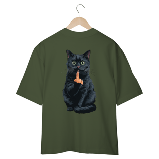 Nome do produto CAMISETA OVERSIZED COSTAS, BLACK CAT FINGER