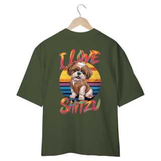 Nome do produto CAMISETA OVERSIZED COSTAS DOG, I LOVE SHIH-TZU