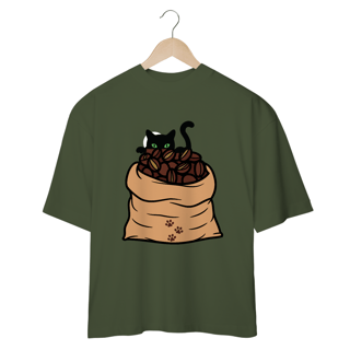 Nome do produto CAMISETA OVERSIZED, BLACK CAT COFFEE