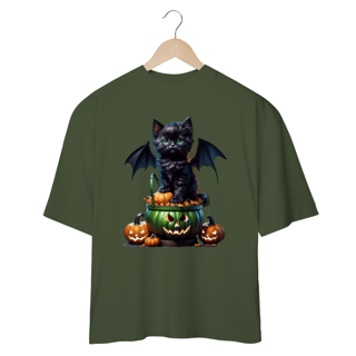 Nome do produto CAMISETA OVERSIZED, CAT MORCEGO HALLOWEEN