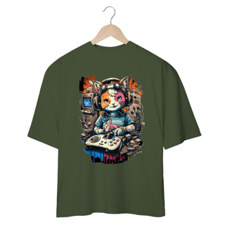 Nome do produto CAMISETA OVERSIZED, CAT GAME