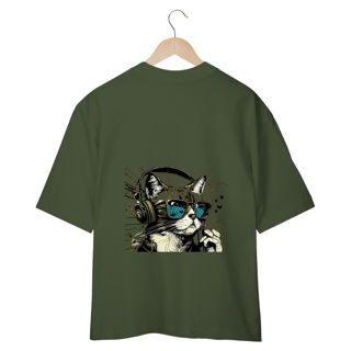 Nome do produto CAMISETA OVERSIZED COSTAS, CAT MUSIC
