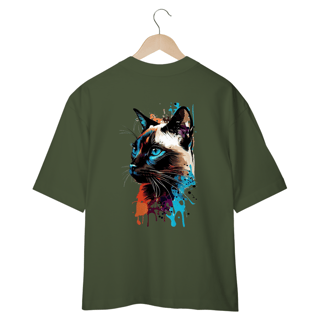 Nome do produto CAMISETA OVERSIZED COSTAS, CAT POP ART