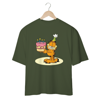 Nome do produto CAMISETA OVERSIZED, GARFIELD FELIZ ANIVERSARIO 