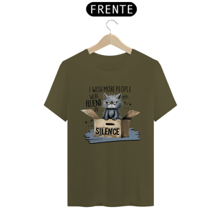 Nome do produto CAMISETA T-SHIRT PRIME, CAT FRASES SILENCE 