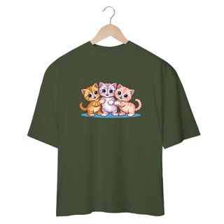 Nome do produto CAMISETA OVERSIZED, CAT FRIENDS