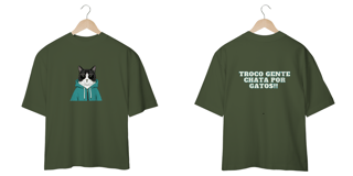 Nome do produto CAMISETA OVERSIZED FRENTE E VERSO, CAT FRASES