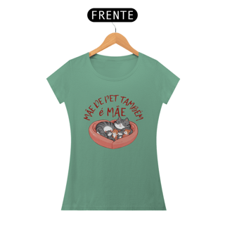 Nome do produto CAMISETA BABY LONG ESTONADA CAT, MÃE DE PET TAMBÉM E MÃE