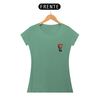 Nome do produto CAMISETA BABY LONG ESTONADA, MINIMALSITA DOG CHUCKY BRINCA COMIGO