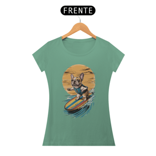 Nome do produto CAMISETA BABY LONG ESTONADA, DOG SURF BULLDOG FRANÇÊS