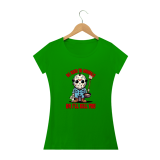 Nome do produto CAMISETA BABY LONG QUALITY DOG, JASON BE KIND SEXTA FEIRA 13